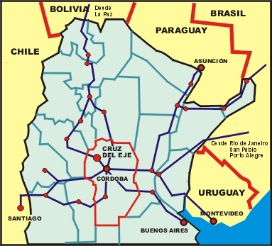 mapa de cruz del eje en argentina